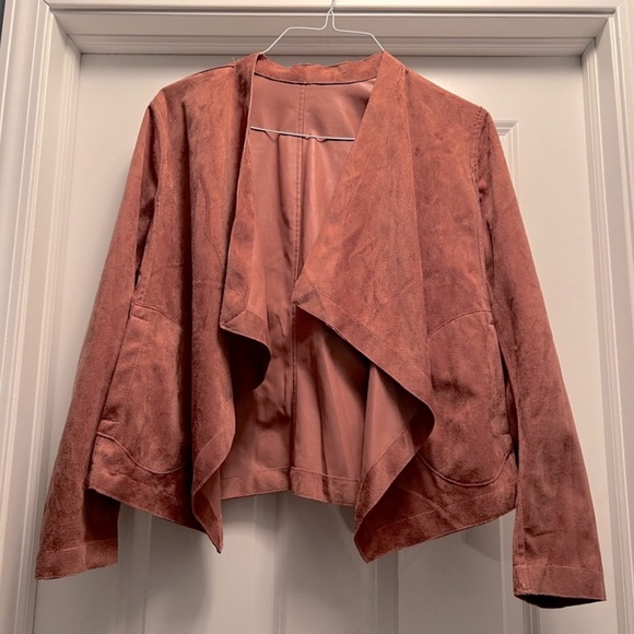 Jackets & Blazers - NWOT Rosy Pink Faux Suede/Leather Reversible Jacket